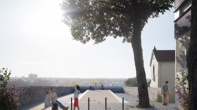 Perspective 3D belvédère de l’avenue Lusancay. © Phytolab